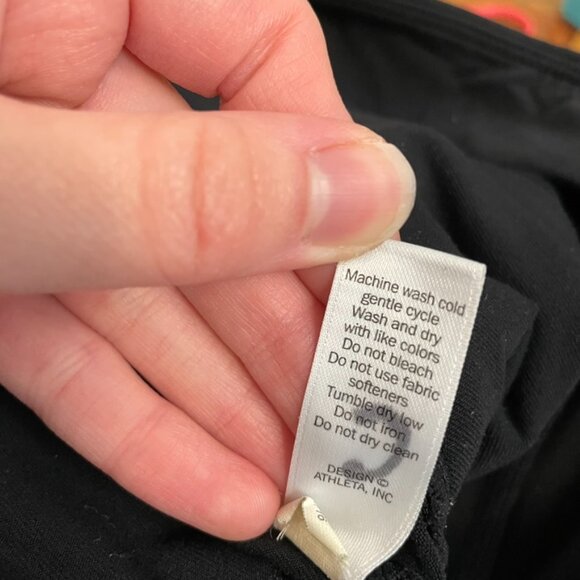 ATHLETA Luxe Ponte Legging Black Vegan Leather Colorblock Zipper Moto Leggings L - Picture 10 of 16